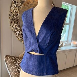 10 Crosby Derek Lam Blue Denim Sleeveless Top